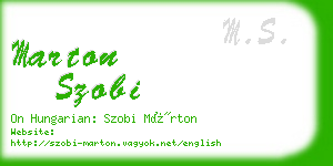 marton szobi business card